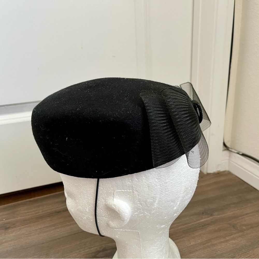 Elegant Black Women's Hat with Bow - Picture 4 of 12